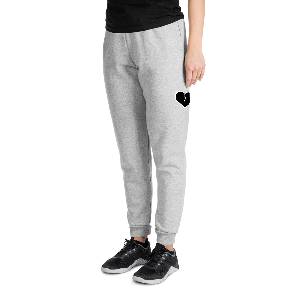 Black Heartless Graphic Printed Sweatpants