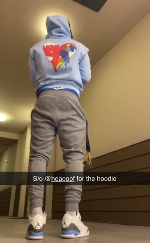 RWOSEPH Light Blue Pull-Over Hoodie