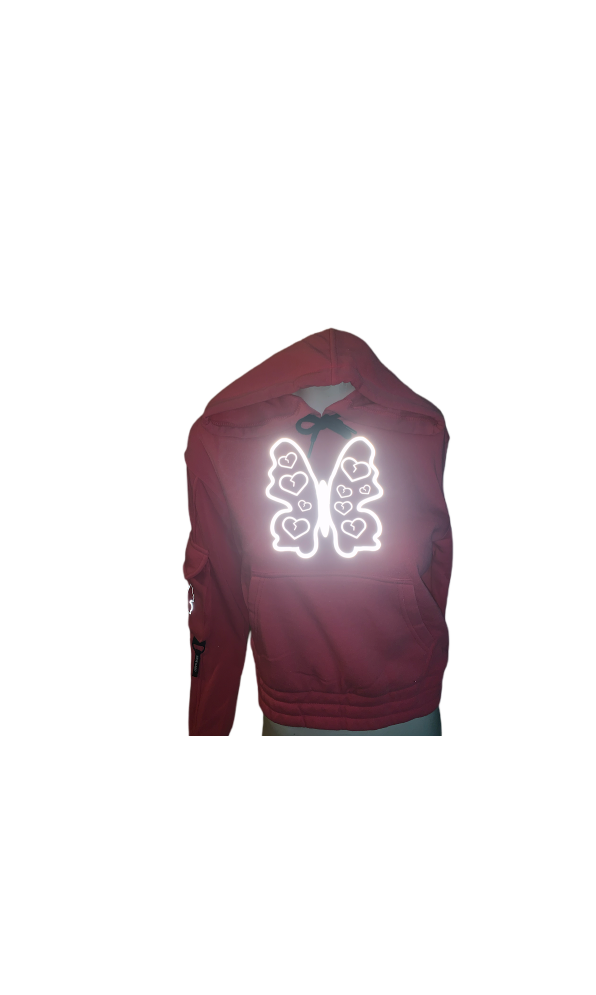 Butterfly Love Reflective Crop Hoodie