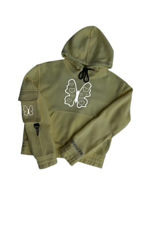 Butterfly Love Reflective Crop Hoodie